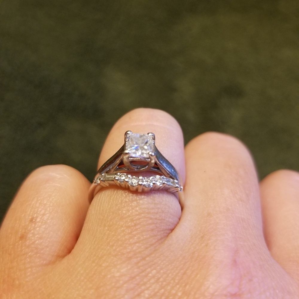Wedding band/engagement ring set